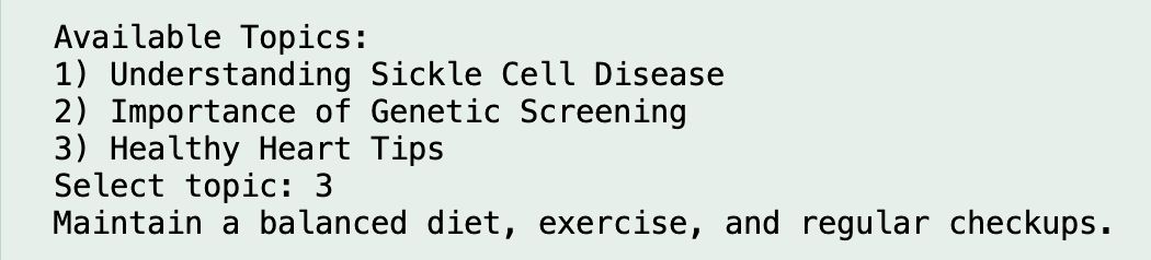 Figure 4.10 Educational Topic – Healthy Heart Tips