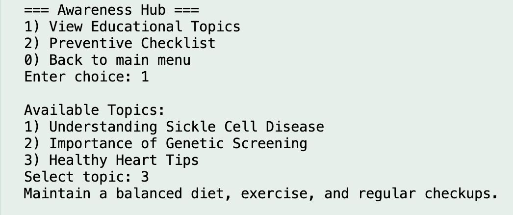Figure 4.11 Awareness Hub – Healthy Heart Tips Display
