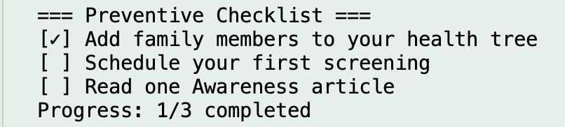 Figure 4.15 Preventive Checklist Progress Update – Task Completion Status