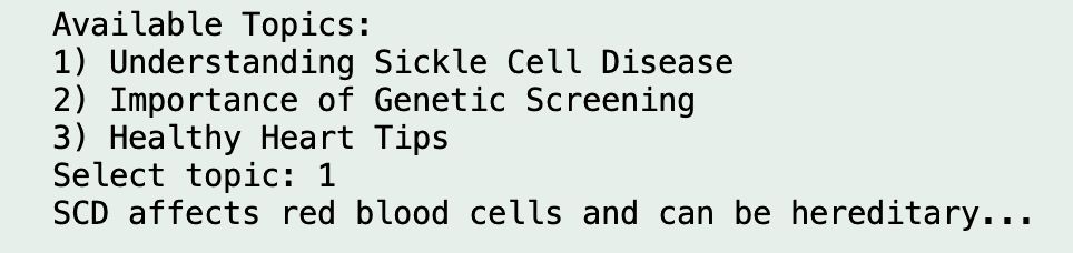 Figure 4.7 Educational Topic – Understanding Sickle Cell Disease
